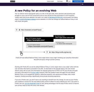 Firefox 87でプライバシーをさらに強化、リファラーポリシー変更