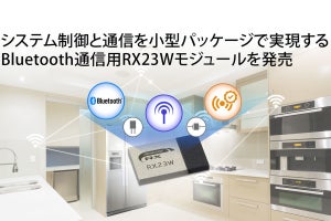 ルネサス、電波法認証済みBluetooth通信用「RX23Wモジュール」を発売