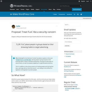 WebCMS41%のシェア持つWordPress、Google FLoCのデフォルト無効化提案