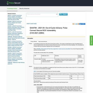 Pulse Connect Secureの脆弱性に注意、パッチ提供まで回避策が必要