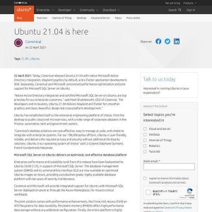 Ubuntu 21.04登場、Microsoft Active Directoryをネイティブ統合