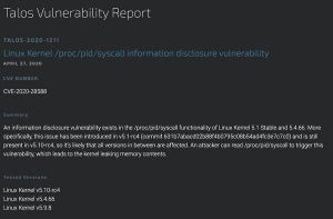 Linuxカーネルにカーネルスタックメモリ内の情報を読み取られる脆弱性