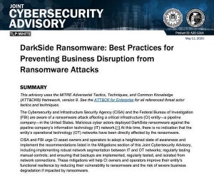 米CISAとFBI、ランサムウェア「DarkSide」に関するアドバイザリ公開