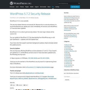 WordPressに緊急の脆弱性、直ちにアップデートを