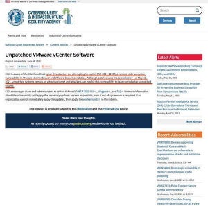 VMware vCenter狙った攻撃に注意、ただちにアップデートを