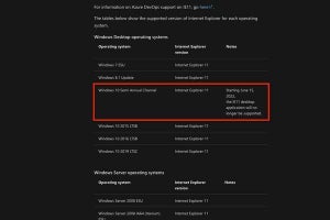 Internet Explorer 11のサポートは残り1年