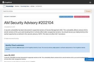 ForgeRock Access Managementに緊急の脆弱性、直ちにアップデートを