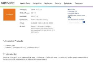 VMware ESXiに不適切な認証回避とサービス拒否の脆弱性
