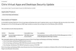 Citrix Virtual Apps and Desktopに特権昇格の脆弱性、アップデートを