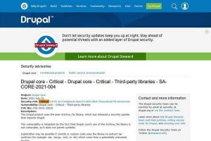 Drupalに緊急のセキュリティ脆弱性、アップデートを