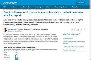 Amazonで人気のWi-Fiルータ12機種、16台に1台は外部からログイン可能