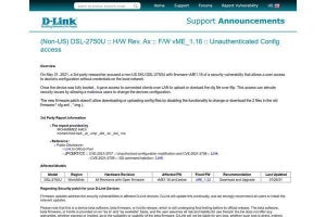 D-Link製ルータに複数の脆弱性、ファームウェアのアップデートを