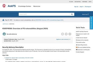 F5 BIG-IP複数製品に脆弱性、アップデートを