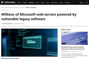 数百万台のMicrosoft IISが脆弱なバージョンのまま運用