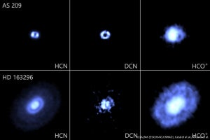 アルマ望遠鏡、5つの原始惑星系円盤で惑星の誕生現場の大規模観測を実施