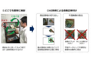 NEC、カメラの前で商品を動かすだけで画像認識向け登録作業が完了するAIを開発