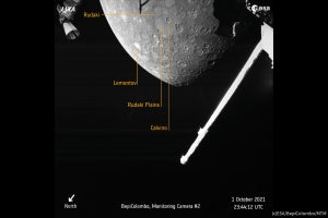 日欧の水星探査機「ベピコロンボ」が1回目の水星スイングバイを実施