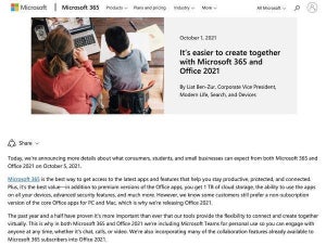 Microsoft、Office 2021のラインアップと価格公開