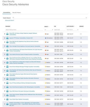 シスコ、複数の製品に対するセキュリティアップデートをリリース