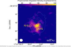 宇宙における最大サイズのペプチドに似た分子が放つ電波の検出に成功、国立天文台など