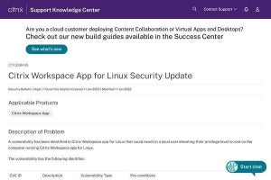Citrix Workspace App for Linuxに脆弱性、アップデートを