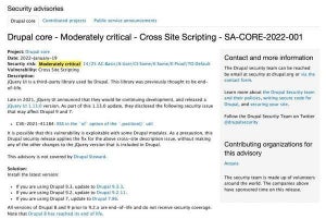 Drupal 7、9.2、9.3に複数の脆弱性、セキュリティアップデートをリリース