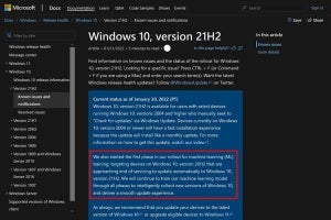 サポートが終了するWindows 10の自動アップグレード開始