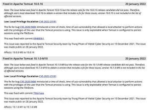 Apache Tomcatにローカル権限昇格の脆弱性、アップデートが必要