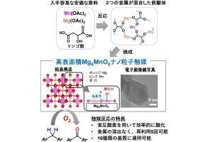 東工大、温和な条件で芳香族炭化水素のC–H結合を酸化できるMgとMnによる触媒を開発