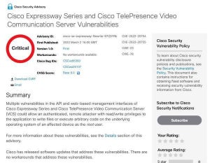 シスコ、複数製品に対するセキュリティアップデート - 緊急の脆弱性修正含む