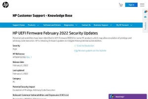 数百万台のHP製パソコンに、OSセキュリティ機能回避できる脆弱性