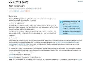 被害が止まらないランサムウェア「Conti」について3度目の警告、CISA