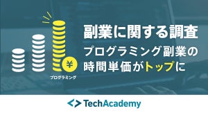 時間単価が高い副業は「プログラミング」、本業でない人も単価は同程度