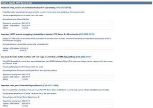 Apache HTTP Serverに複数の脆弱性、修正版のバージョン2.4.53リリース