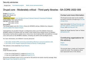 Drupal 9.2と9.3、サードパーティ製ライブラリに起因する複数の脆弱性