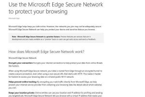 Microsoft Edge、1カ月に1GBまで無償で使えるVPN機能搭載予定