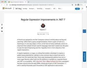 Microsoft、.NET 7で正規表現の機能を大幅に強化 - パフォーマンスも向上