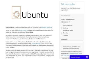 Ubuntuプレビュー版、Microsoftストアに登場