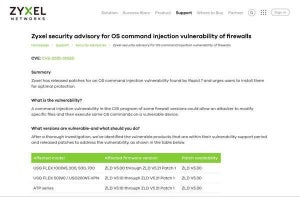 Zyxelのファイアウォールに緊急の脆弱性、ただちに確認とアップデートを