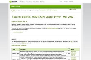 NVIDIAのドライバに重要な脆弱性、対象製品多くすぐに確認を