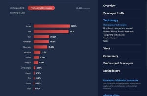 開発者6万人が回答、69％が利用しているDockerは基本ツールのポジションに