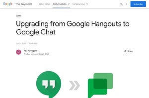 Google、サービス終了控えるハングアウトユーザーに移行を通知