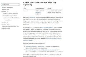 Windows 10と11、累積更新プログラム適用後にEdgeのタブが反応しなくなる問題解決