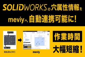 ミスミ、3Dデータから穴属性情報を自動認識する「meviy」の新機能を発表