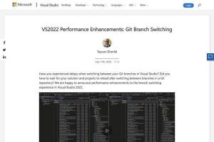 Visual Studio 2022、最新プレビュー版でGitブランチの切り替えパフォーマンス向上