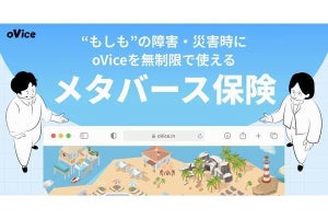 通信障害や自然災害の際バーチャル空間を利用できる「メタバース保険」、oVice