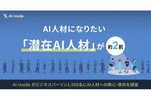 AI人材になりたい未経験者は約2割、AI人材に求められるスキル・経験は？