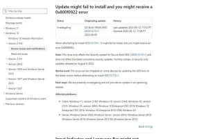 Windowsにエラー「0x800f0922」発生、更新プログラムの適用が原因の可能性