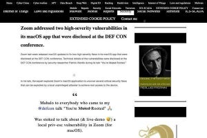 Zoom、DEF CONで発表された脆弱性を修正-アップデートを