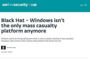 大規模サイバー攻撃の標的はWindowsから自動車やクラウドへ、注意を